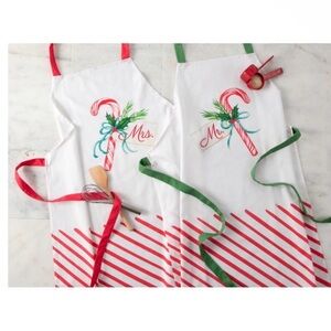 Lenox Holiday Apron Set with Red and Green Accents